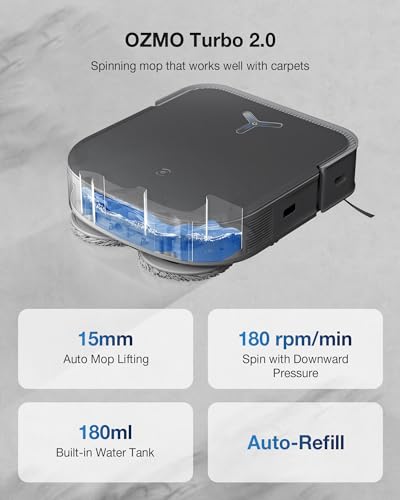 ECOVACS DEEBOT X2 Omni Robot Vacuum and Mop, 8000Pa Suction, 15mm Lift, Omni Station with Hot Water Mop Washing, Self-Emptying, Hot Air Drying, Auto-Refill, Obstacle Avoidance,Black - Image 6