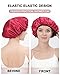 YIZIJIZI Triple Layer Reusable Waterproof Shower Cap for Women Large Terry Lined Hair Cap for Long Thick Hair Travel Bath Care Red