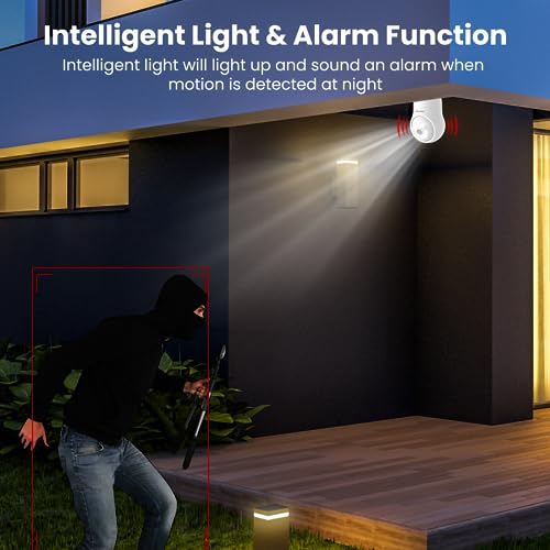 2K Light Bulb Security Camera for Home Security with Color Night Vision and Alexa Compatibility