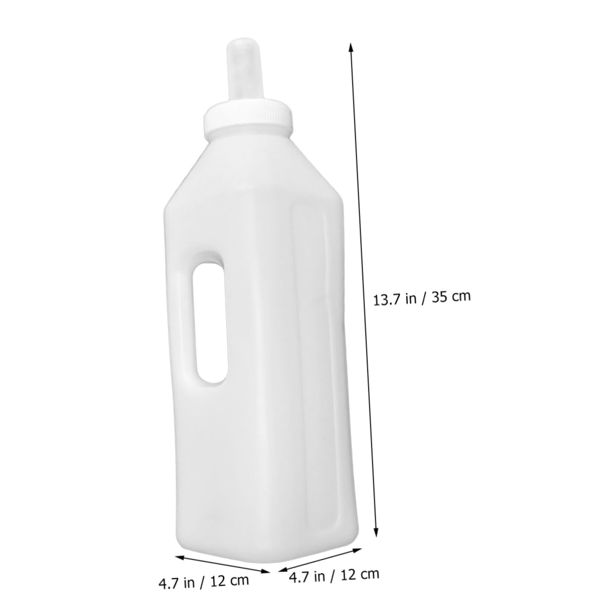 ORFOFE 4-Piece Set 3l Calf Milk Bottle Sheep Nipple for Orphaned Animals White Smooth Milk Flow Reusable