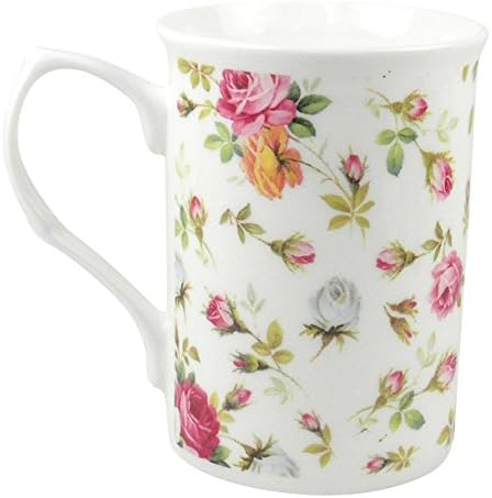 Royal Victorian Rose Basket Chintz White Fine Bone China Mug