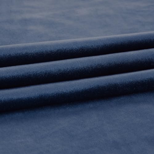 Image of Navy Blue Velvet Curtains 72 inch Long for Living Room,Luxury 2 Panels Room Darkening Rod Pocket Back Tab Curtain Elegant Thermal Insulated Heavy Soundproof Decorative Window Drapes for Bedroom