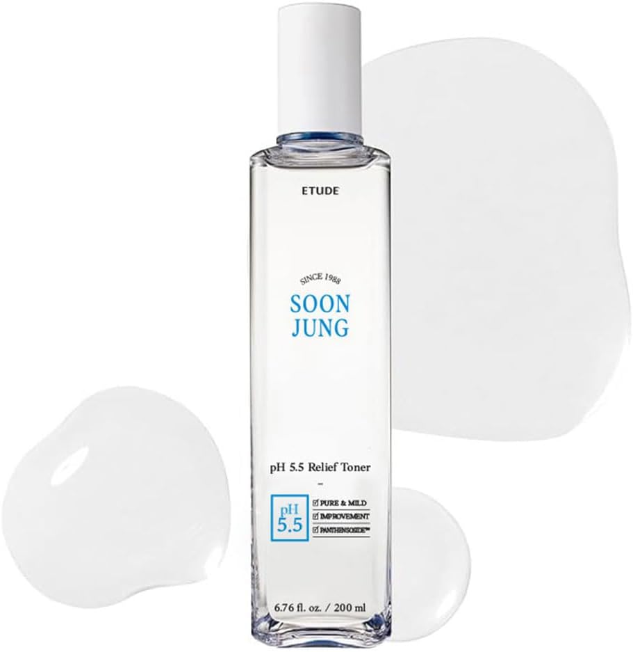 ETUDE HOUSE Soonjung pH5.5 Relief Toner 200ml (New Version) | Skin Care Solution | Low PH Toner for Sensitive Skin | Non-Comedogenic, Hypoallergenic & Fragrance Free Moisturizer for Face