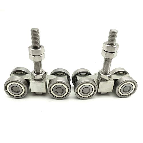 Rhking 4 Wheel Trolley Assembly Roller Trolley 2Pcs Silent M10 Bolt For Use With 1-5/8" Wide And All 1-5/8" Or Taller Strut Channel #TOP6