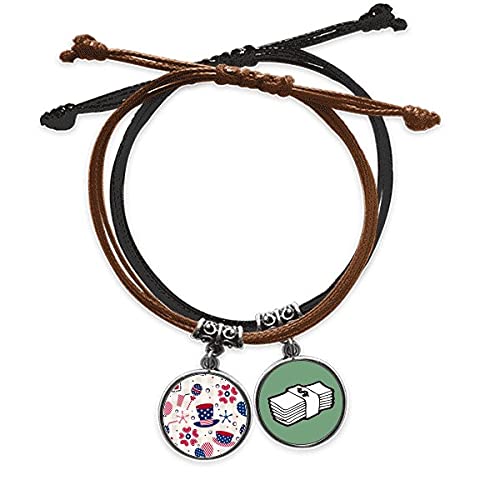 Pulsera de amor con corazon y sombrero USA para regalo festivo
