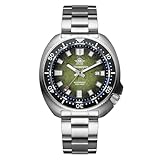 ADDIESDIVE Orologio da sub al quarzo con zaffiro sintetico, impermeabile fino a 200 m, lunetta in ceramica luminosa, orologio da uomo con quadrante grande, Verde, classico
