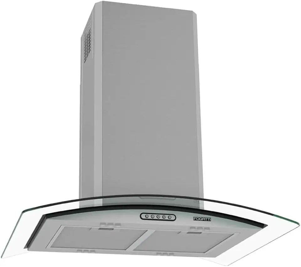 Coifa Ilha Vidro Curvo Inox 75cm - Fogatti - 110V