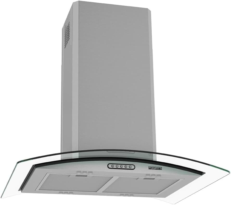 Coifa Ilha Vidro Curvo Inox 75cm - Fogatti - 110V
