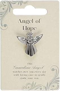 Guardian Angel Brooch for Hope, Angel Badge with Rhinestone for Men and Women, Gift with Inspirational Message, Lapel Pins-Silver-One Size-Unisex
