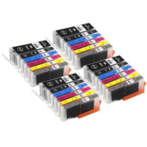 24-Pack Compatible Ink Cartridges For Canon PGI-550 & CLI-551 Printers - 4 Complete Sets Of 6