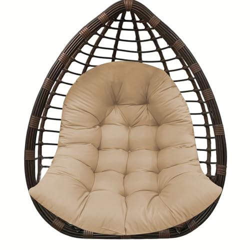 BCKNT Thicken Egg Chair Cushion Replacement, Outdoor Hammock Swing Cushions with Ties, Hanging Wicker Basket Seat Pad with High Elasticity PP Cotton, for Garden Patio Porch Furniture (Only Cushion)