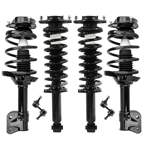 Image of Detroit Axle - 6pc Suspension Kit for 2009-2013 Subaru Forester [Turbocharged], 4 Front Rear Struts with Coil Springs 2 Front Sway Bar End Links 2010 2011 2012 Replacement
