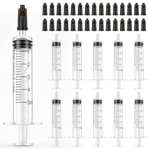 Image of TrelaCo 30 Pcs 5ml Syringe Without Needle with Cap, 5cc Oral Syringe