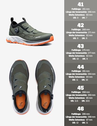RevolutionRace Ease Walking Shoes für Herren, Wanderschuhe mit Fitgo-System, Forest Night, 45