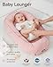 Baby Lounger, Adjustable Baby Lounger for Newborn 0-24 Months, Breathable & Soft Infant Lounger,Tummy Time Lounger for Home and Travel,Baby Girls & Boys Babies Stuff, Mother's Day Gift for Her, Pink