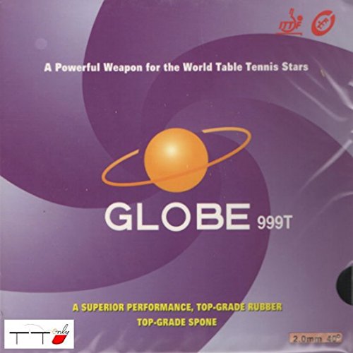 Globe 999T (999 T, 999-T) Pips-in Table Tennis (Ping Pong) Rubber with Sponge (red, 2.0mm)