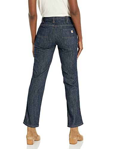 Carhartt Petite Flame Resistant Womens Rugged Flex Jean Original Fit, Premium Dark, 4 Short #TOP1