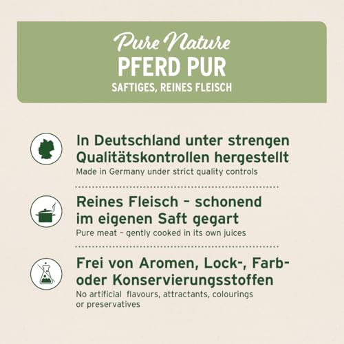 AniForte Hundefutter Nass Pferd Pur 6 x 800g - Naturprodukt für Hunde, Fleisch pur Nassfutter, getreidefrei & glutenfrei, Single Protein Futter
