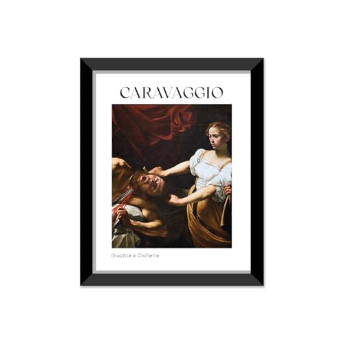 LABORATORIO 102 Quadro Caravaggio Giuditta e Oloferne (30x40 cm) Arte Contemporanea - Stampa Fotografica da Parete con Cornice inclusa - Poster Moderno Pronto da Appendere