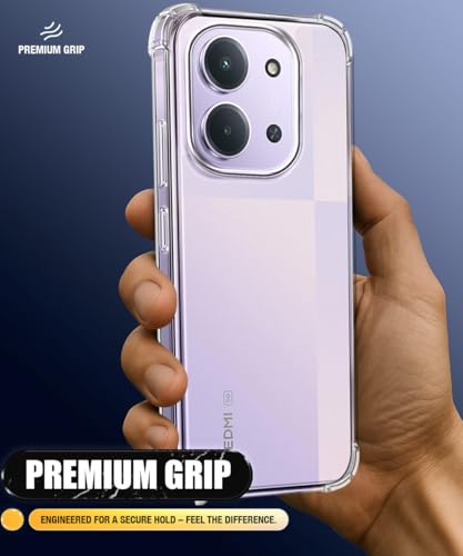 Image of WOW IMAGINE Ultra-Hybrid Crystal Clear Back Case for Mi Redmi 15C 5G | Poco C85 5G | Shockproof Design | Camera Protection Bump | Hard Mobile Back Cover with Cushioned Edges - Transparent