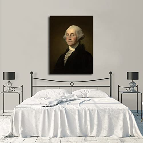 Portrait Of George Washington (1732–99) Canvas Decorative Painting Poster Home Decor Art Hd Pictures Bedroom Living Room Wall Art (08X10Inch-Framed) #TOP3