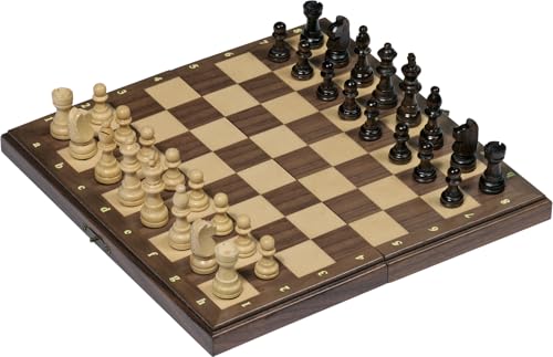 goki 56920 Schachspiel, Holzklappkassette, 27,6 x 27,6 x 2 cm,...
