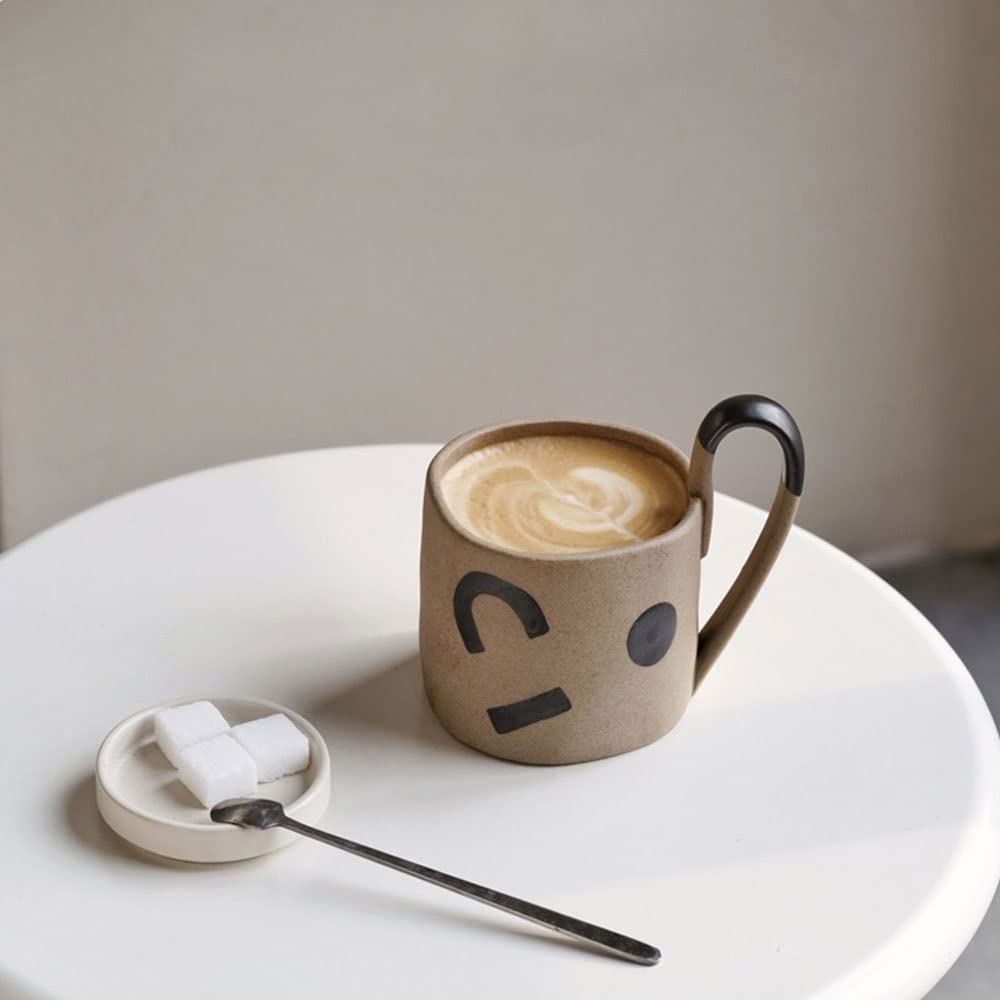 BONAD Reise-Kaffeetasse Handgemachte Tasse Geometrisches Muster Wassertasse Persönlichkeit Große Kapazität Milchtasse Büro Kaffeetasse Kaffeebecher (Size : 301-400ml, Color : A)
