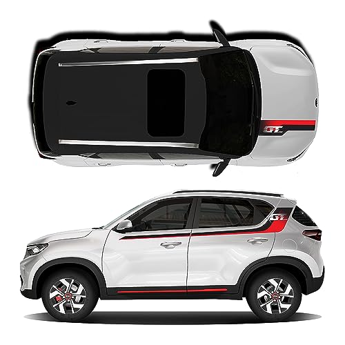 Image of GT Edition Decal Made for Kia Sonet | Colour - Glacier Pearl White | Size - 30.5 x 7 cm