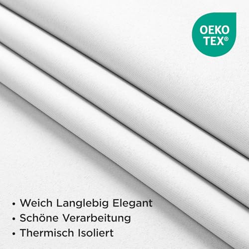 Joydeco Gardinen Blickdichte Vorhänge mit Schlaufen Verdeckten Bleiche – Ansicht 2