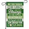 CROWNED BEAUTY St Patricks Day Blessing Garden Flag 12x18 Inch Double Sided for Outside Small Burlap Green Shamrock Holiday Yard Flag