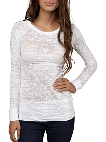 Alternative Women'ss Long Sleeve Burnout Raglan Crew