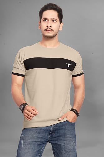 Image of Men's Polister Solid Round Neck Half Sleeve Shirt(D P K P-1284)