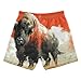 Selerdon Quick Dry Swim Trunks Yak Orange White Brown for Boy Kids Summer Fashion Beach Shorts with Adjustable Waist and Side Pocket for Daily Wear Outdoor Play XS