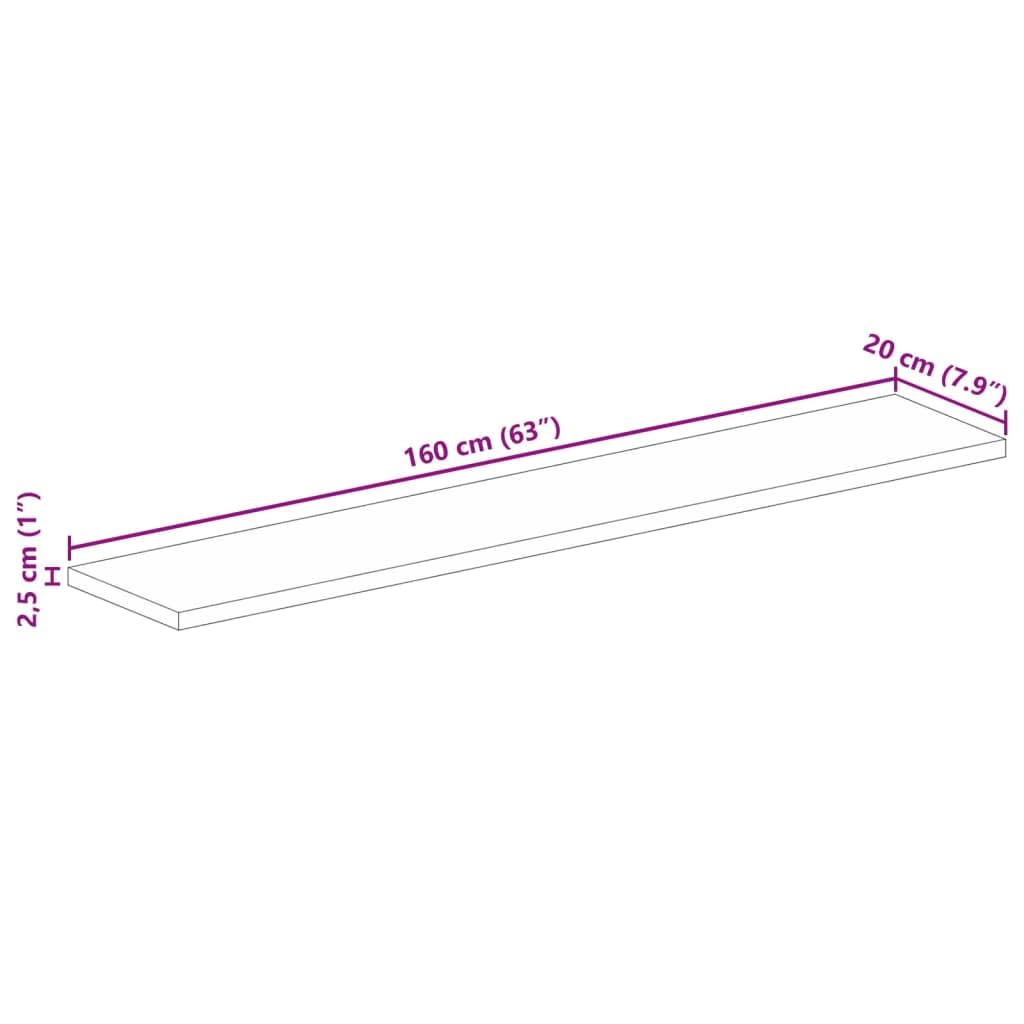 vidaXL Tischplatte, Holzplatte Rechteckig, Massivholzplatte für Tisch Esstisch Couchtisch, Ersatztischplatte, 160x20x2,5cm Altholz Massiv