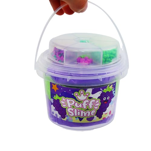 Anfylife Puff Slime Eiscreme,Partygeschenke,weich,nicht klebrig,sauber,stressabbauend und sicher–Spielzeug für Kinder,Belohnung im Klassenzimmer,Geburtstagsgeschenke für Jungen und Mädchen-Lila Traube