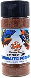 Sustainable Aquatics Dry Hatchery Diet Fish Food Freshwater Formula (0.5mm) 4 oz Bottle