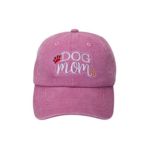 Arvores Embroidered Baseball Cap Hat - Adjustable Cute Unisex Trucker Fashion Dad Hats For Women Men (Dog Mom Paw & Bone_Pink) #TOP6