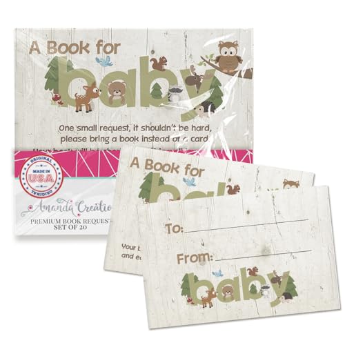 Cartes fête prénatale animaux des bois - Créez la première bibliothèque de bébé avec amour