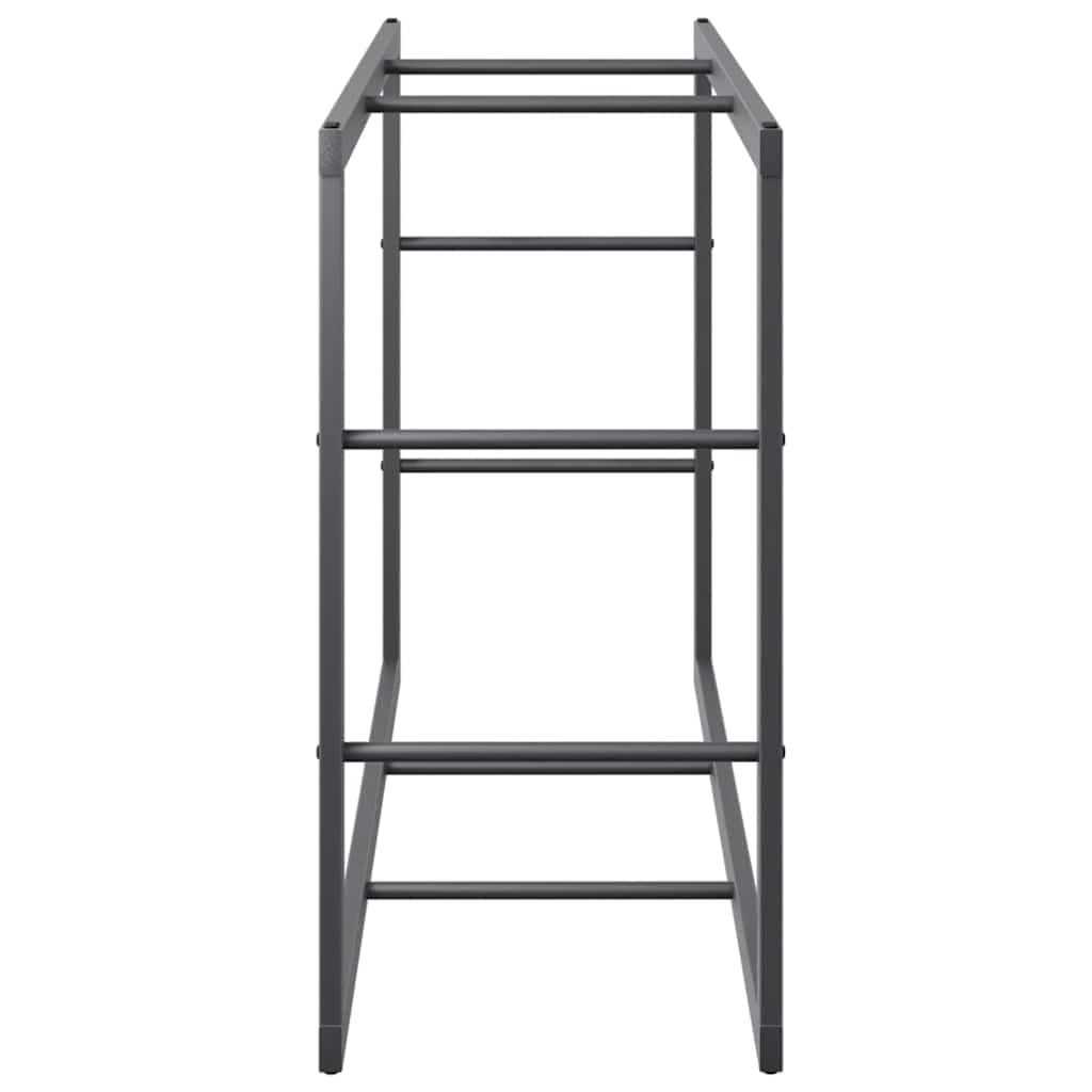 Estantería para leña negra 110 x 30 x 61 cm de acero para troncos de leña, almacenamiento de leña para interiores, ahorra espacio con soporte de pared