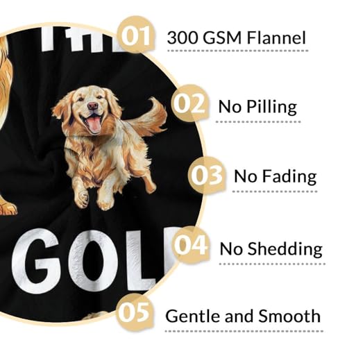 Golden Retriever Blanket - 40x50 Inches Size for Girls, Boys - Soft Fluffy Throw for Travel, Office - Black Funny Fuzzy Gifts