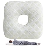 Almohada para piercing de oreja – Almohada cervical | Almohada ergonómica de espuma viscoelástica | 28,7 cm de viaje portátil adecuada para dormir y hacer ejercicio, cubierta de refrigeración para