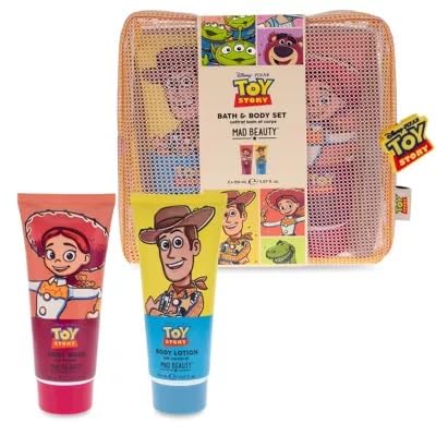 Disney Pixar Toy Story Bath & Body Gift Set | Officially Licensed | Woody & Jessie | 150ml Body Wash & Lotion | Holographic Bag | Mad Beauty