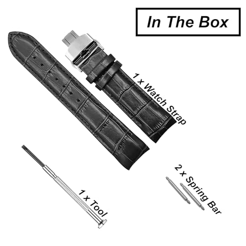 Image of DBLACK ''TST2'' Premium Leather Watch Strap, Bamboo Pattern Design Watch Band / / Compatible with Tissot Couturier 1853 & Other Models, Full-Padded Curved Watch Belt (Choose Your Size & Color)