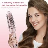 Thermal Brush 38mm, 2 in 1 Hot Hair Brush, Double Voltage Heated Round Hair Straightener with 140°C-200°C, Hot Hair Curling Ceramic Tourmaline Travel Brushs, Pink - Image 5