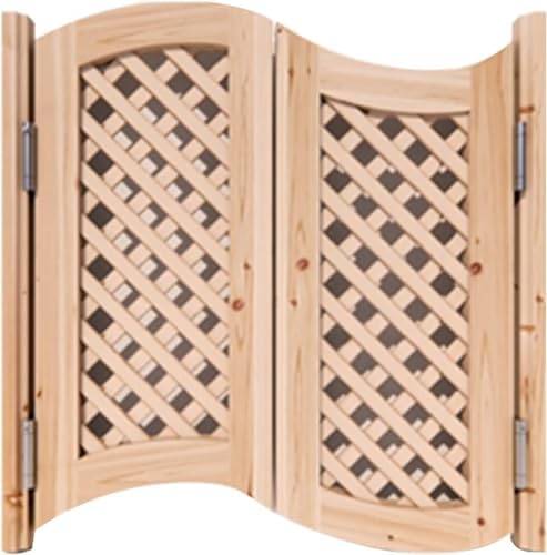 Solid Wood Cafe Swing Door - Hollow Out Half Waist Design, Stylish Home Bathroom & Cafe Decor, 125cm x 90cm, Durable, Easy Swinging Door for Modern Spaces