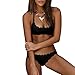 SS Queen Women Classic Scallop Palm Bikini Swimwear (M, Black)