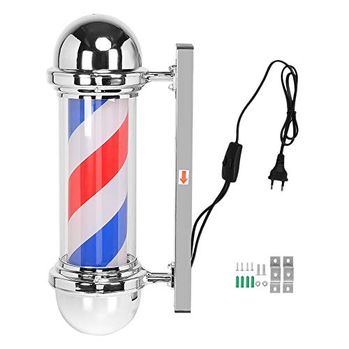 Barber Pole LED-Licht, 50 cm (19,7 Zoll) Barber Shop Pole Rot Weiß Blau Rotierendes Licht Stripe Sign Hair Salon Light(EU-Stecker) Cover