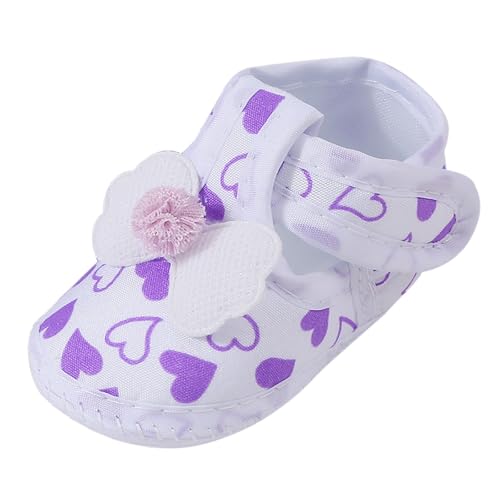 Toddler Baby Girls Canvas Sandals Indoor Closed Toe Bow Heart Dance Dress Shoes Ankle Cute Walking Sneaker Summer