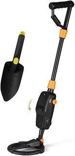 Henniu Detector de metais portátil leve para crianças Caçador de ouro Caçador de tesouros Rastreador com bobina de busca à prova d'água para crianças