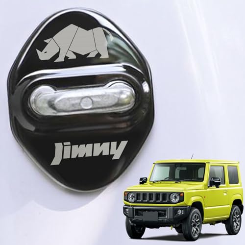 SUVVNE(スウ?ニ) スズキ 新型ジムニー ドアストライカーカバー Suzuki JIMNY JB23 JB33 JB43 JB64 JB74 専用 ドアロックカバー ステンレスカバー ドアロックストライカーカバー 専属ロゴ 錆防止 簡単取り付け メタ